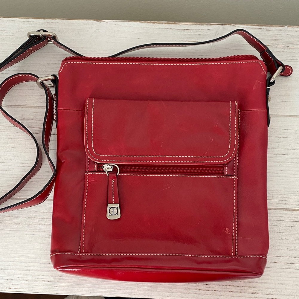 Giani bernini Red Leather Crossbody Bag